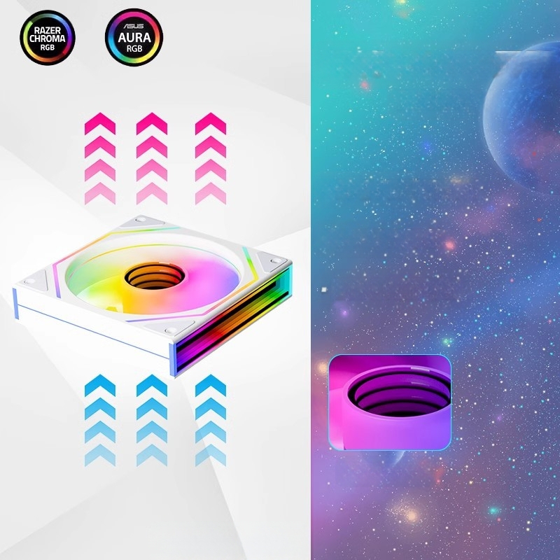 Jungle Leopard Prism 4 Ultra korpuseventilaator, 12 cm jahutus, lauaarvuti, vaikne, jumalik valgus, sünkroniseeritud külgmine lõpmatuse peegel