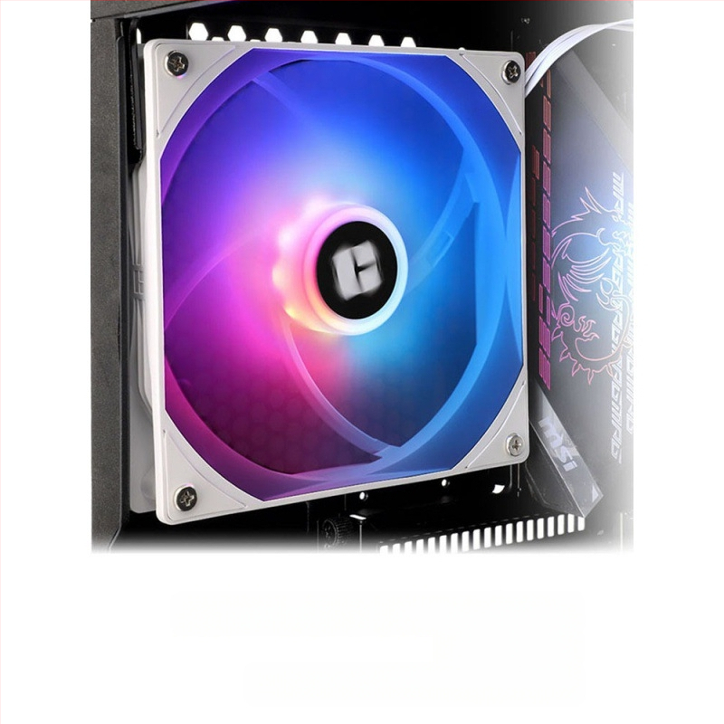 Limin TL-C14C-S must 14cm šassiiventilaator lauaarvutile vaikne valge ARGB arvuti jahutusventilaator