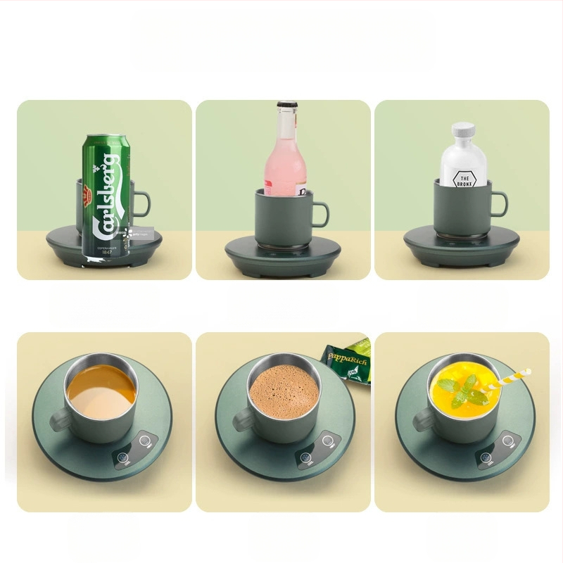 Трансгранична интелигентна подложка за бързо охлаждане и затопляне на чаши за горещи и студени напитки, малка преносима подложка за монтиране в кола за дома с двойна употреба за охлаждане и отопление