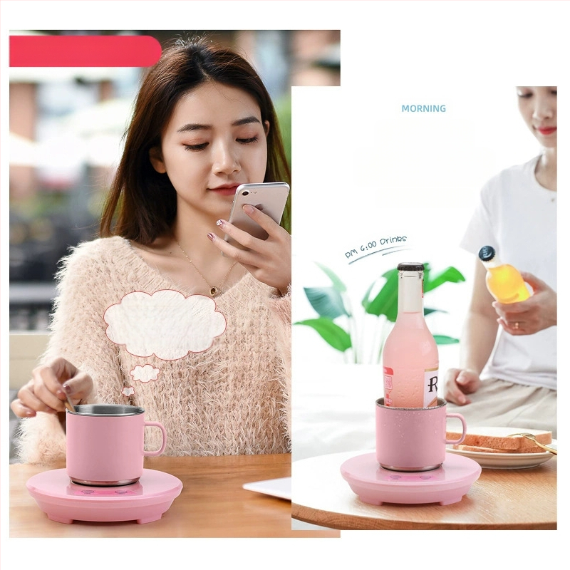 Трансгранична интелигентна подложка за бързо охлаждане и затопляне на чаши за горещи и студени напитки, малка преносима подложка за монтиране в кола за дома с двойна употреба за охлаждане и отопление