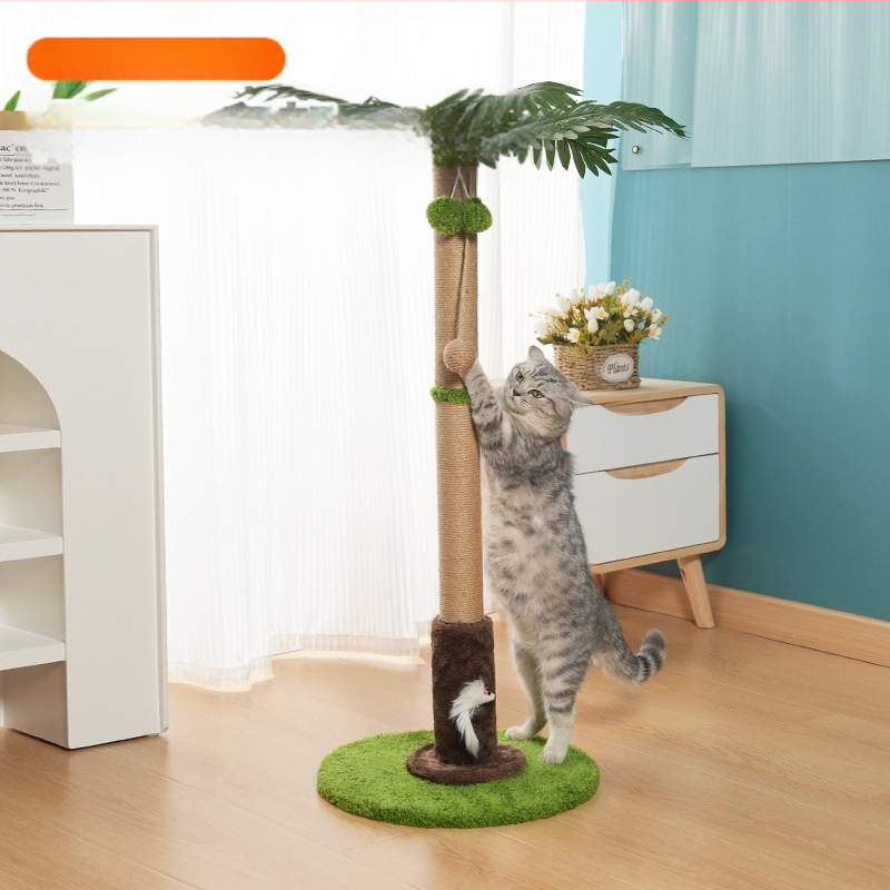 „Crossborder“ kokoso medžio katės laipiojimo rėmas, sizalio katės draskymo lenta, nešeriantis katės žaislas, mažas, vietą taupantis katės draskymo stulpas katėms linksminti