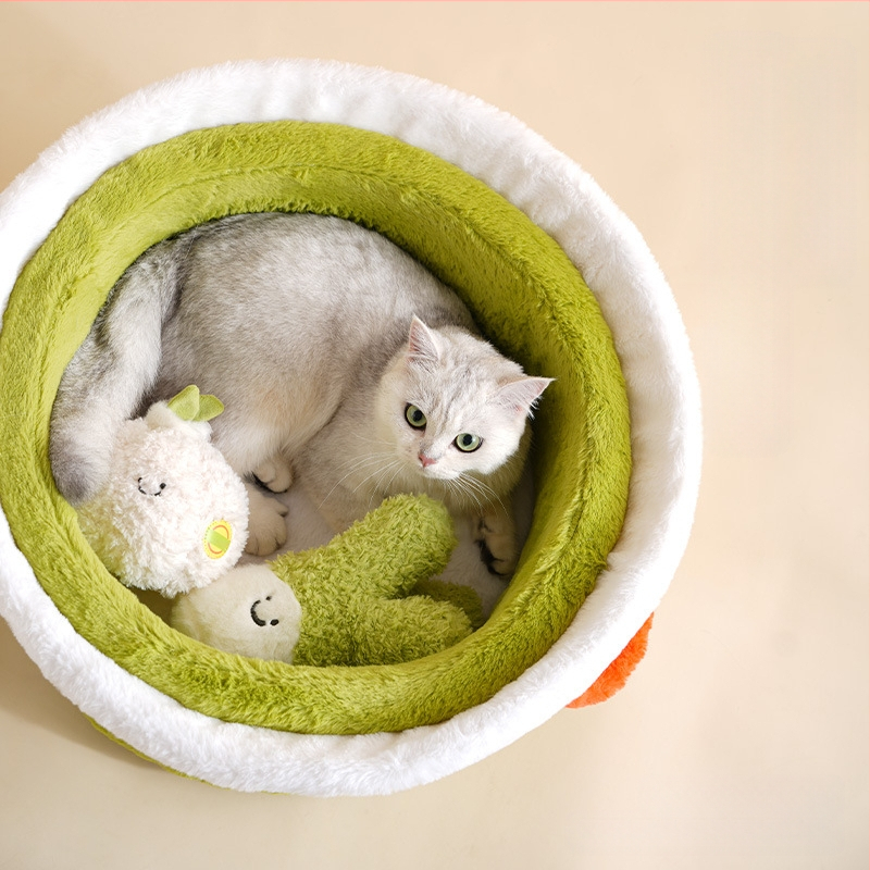 Interneti kuulsuste ohutu poti kate kassimajas koerakuudis pehme ja mugav talvine soe suletud turvaline kassipesa lemmikloomatarbed