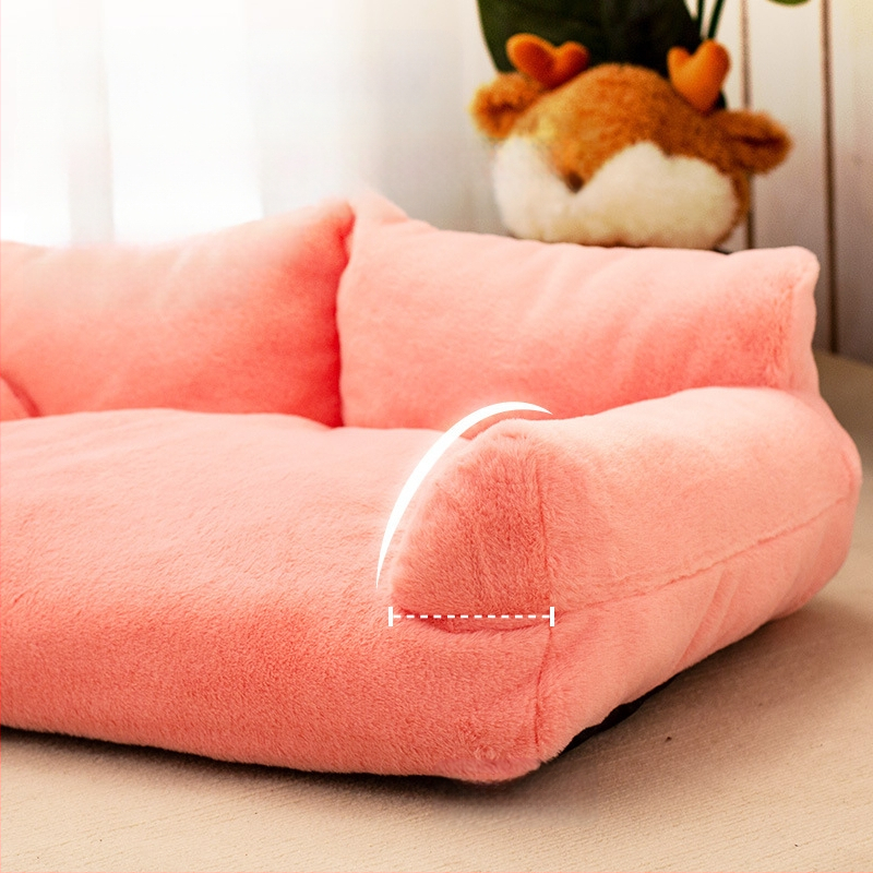 Koerakuut, soe talvel, fliisvoodriga ja paksendatud küüliku karusnahast diivan, väikese suurusega koeravoodi, suur koeramatt, eemaldatav ja pestav kassikuut