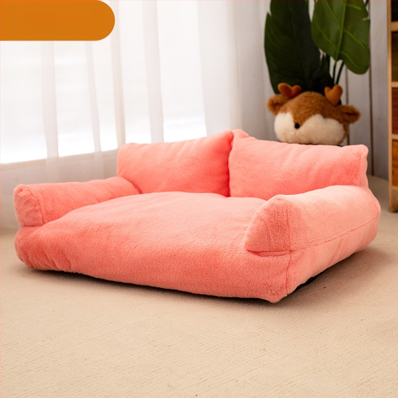 Koerakuut, soe talvel, fliisvoodriga ja paksendatud küüliku karusnahast diivan, väikese suurusega koeravoodi, suur koeramatt, eemaldatav ja pestav kassikuut