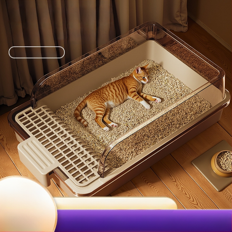 Kassiliivakast, poolsuletud, lõhnakindel, eriti suur kassi tualett, lemmikloomatarbed, pritsmekindel, eriti suur kassiliivakast, piiriülene