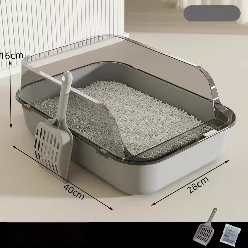 Kassiliivakast, poolsuletud, lõhnakindel, eriti suur kassi tualett, lemmikloomatarbed, pritsmekindel, eriti suur kassiliivakast, piiriülene