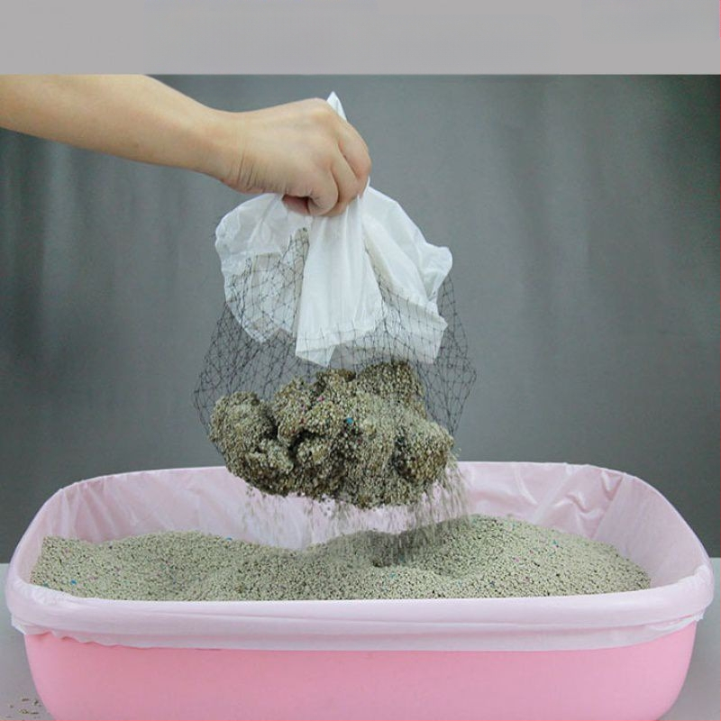Торба за котешка тоалетна кутия за котешка тоалетна филтърна мрежа торба за мързелива котешка тоалетна котешка тоалетна с лопата може да се рециклира безплатна торба за лопатка с лопата котешка тоалетна торба с пясък