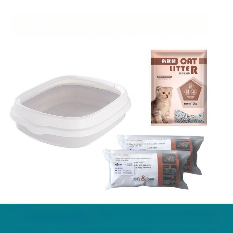 Торба за котешка тоалетна кутия за котешка тоалетна филтърна мрежа торба за мързелива котешка тоалетна котешка тоалетна с лопата може да се рециклира безплатна торба за лопатка с лопата котешка тоалетна торба с пясък