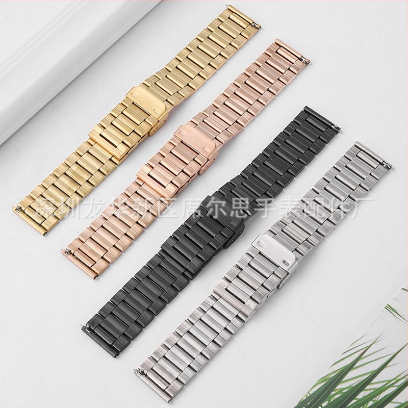 Huawei GT3 jaoks uus ühes tükis pandlaga kolme helmestega metallist roostevabast terasest kellarihm hulgimüügist