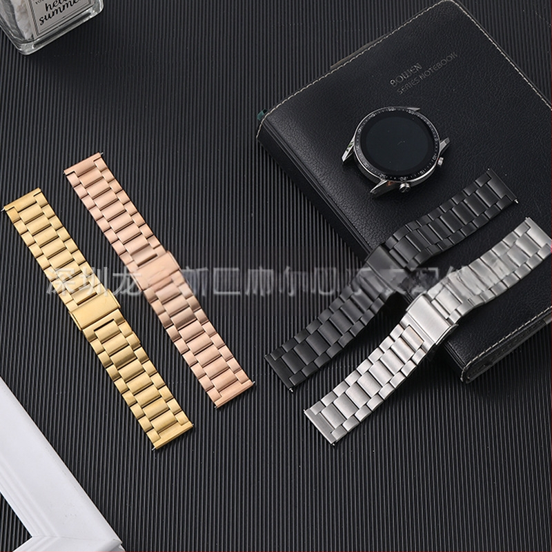 Huawei GT3 jaoks uus ühes tükis pandlaga kolme helmestega metallist roostevabast terasest kellarihm hulgimüügist