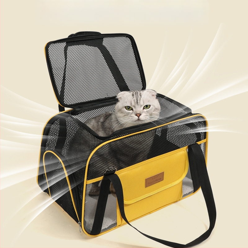 Nyári új stílus, nem fülledt, lélegző tárolótáska, többfunkciós, nagy kapacitású, nyitott tetejű kisállattáska, hordozható, összecsukható, határokon átnyúló