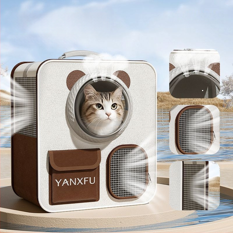 Macskazsák, kapszula alakú táska, hordozható kisállat gurulós tok, több macskás, nagy kapacitású poggyász, macska-kutya hátizsák, hátizsák