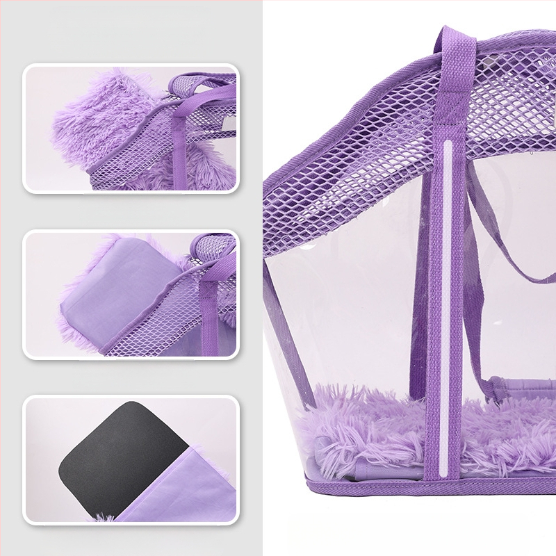 Kisállat válltáska, négyoldalas, lélegző hálós, kényelmes macskatáska, beépített biztonsági kötéllel, menekülő macskatáska