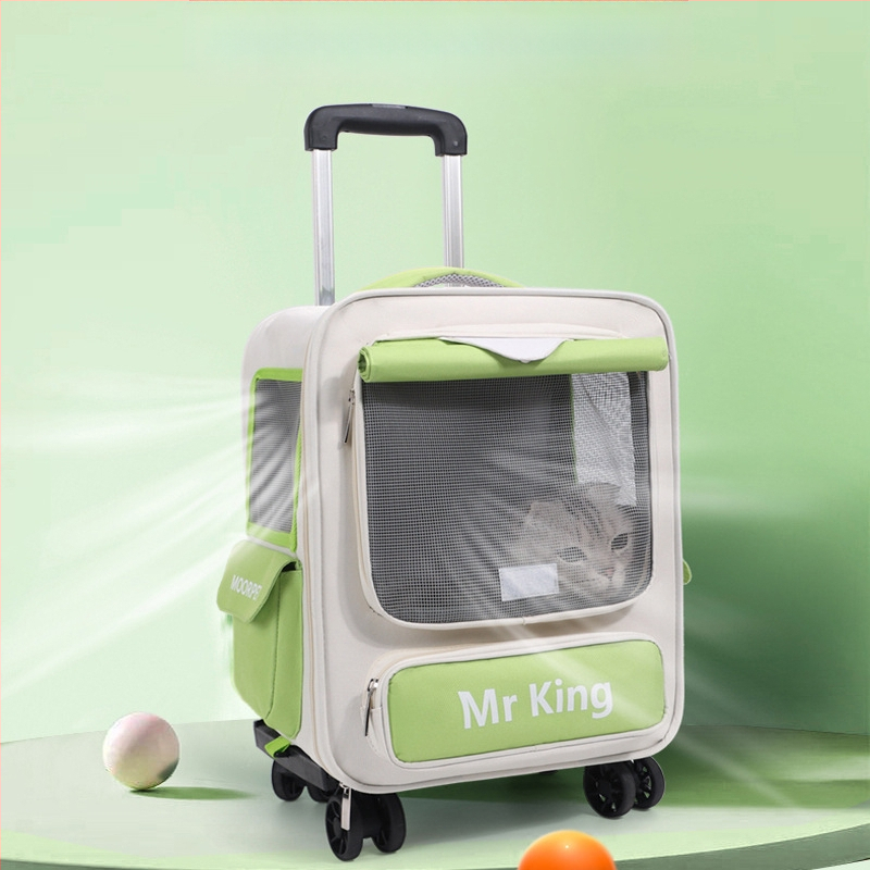 Gyárilag közvetlen macskatáska kimenő kutyáknak hordozható kisállat gurulós tok macska bőröndtáska dupla vállra akasztható kisállat táska