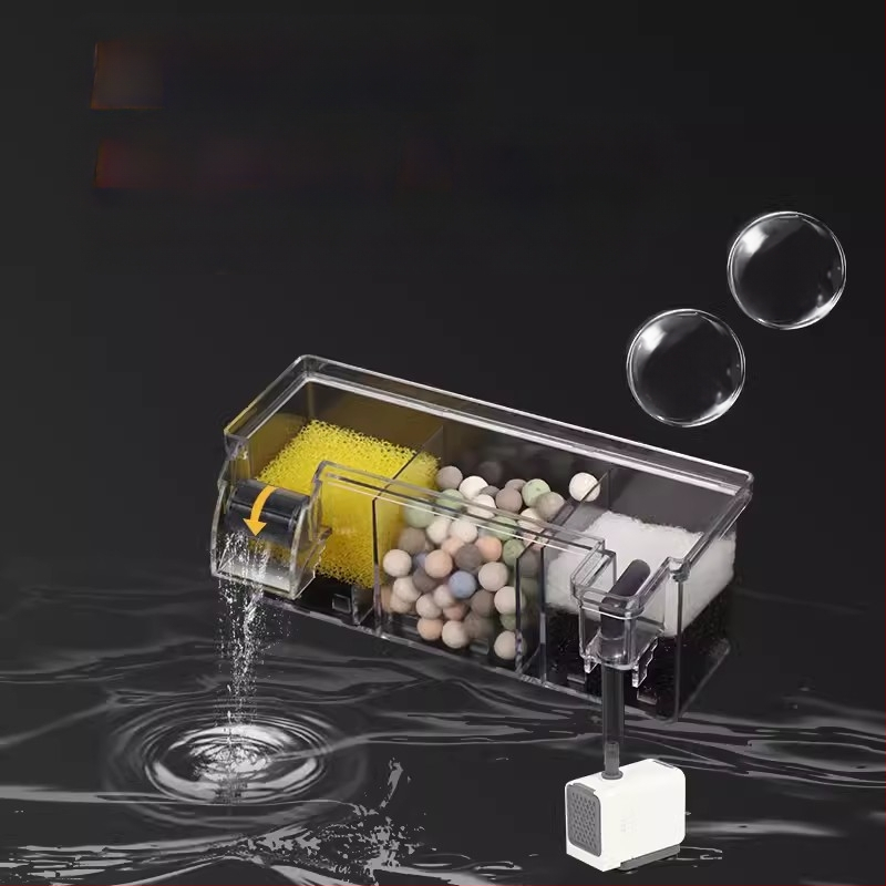 „Songbao“ sieninis žuvų akvariumo filtras, vėžlių akvariumo filtro dėžutė, trijų viename deguonies filtras, sieninis lašėjimo indas, didmeninė prekyba.