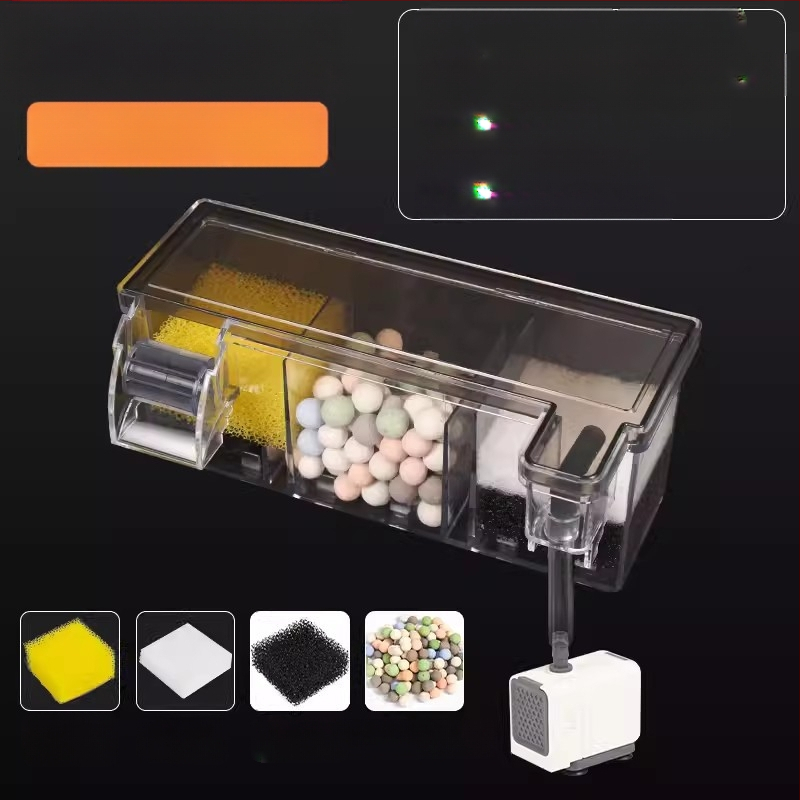 „Songbao“ sieninis žuvų akvariumo filtras, vėžlių akvariumo filtro dėžutė, trijų viename deguonies filtras, sieninis lašėjimo indas, didmeninė prekyba.