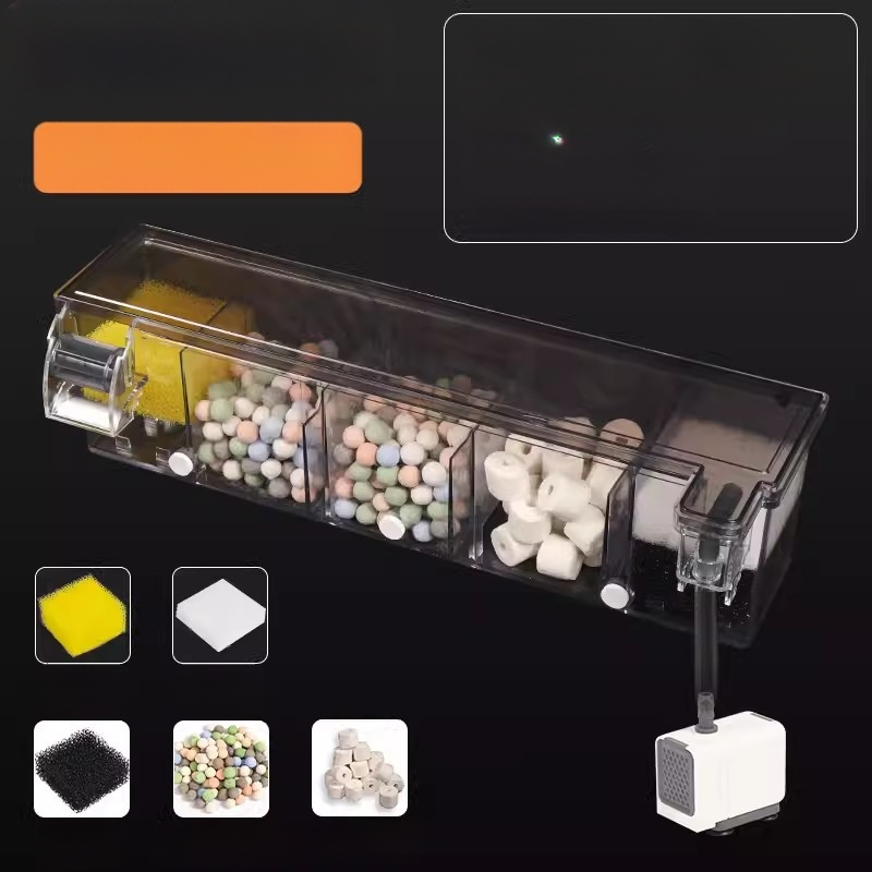 „Songbao“ sieninis žuvų akvariumo filtras, vėžlių akvariumo filtro dėžutė, trijų viename deguonies filtras, sieninis lašėjimo indas, didmeninė prekyba.