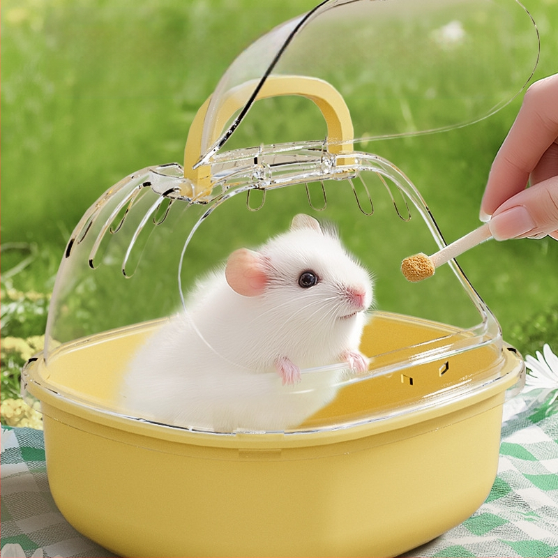 Hordozható hörcsögketrec, nagyméretű, aranymedve, Polly medve, egér külső ketrec, utazótáska, átlátszó, kimenő