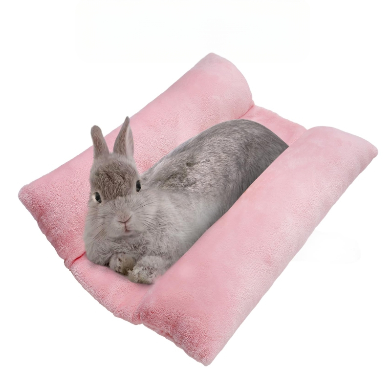 Minkštas triušio guolis, šiltas mažų gyvūnų triušio įgaubtas guolis, apkabinimo kilimėlis, pliušinis kilimėlis, medvilninė pagalvė, augintinio narvelio miego kilimėlis