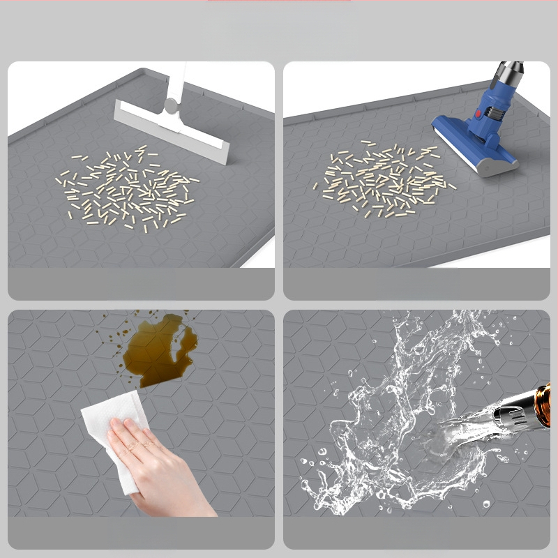 Kohandatud silikoonist lemmikloomamatt, kulumiskindel ja kriimustuskindel lemmikloomade alusmatt, kergesti puhastatav, libisemiskindel ja pritsmekindel 28-tolline kassiliivamatt