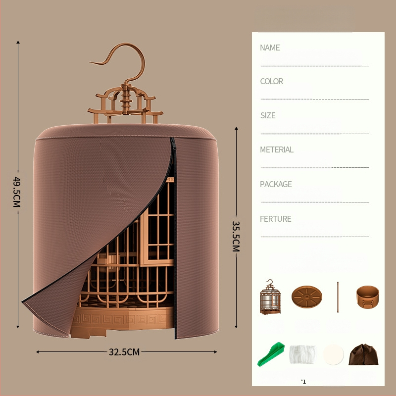 Madárkalitka, luxus villa, nagy, kimozdulni szállító kisállat-kalitka, vintage műanyag bazsarózsa, tigrisbőr gyöngy papagáj madárkalitka