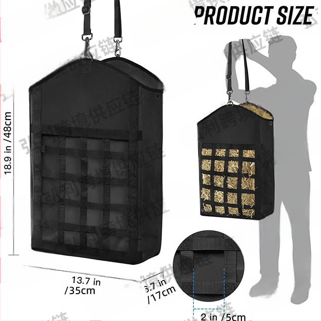 Kis széna- és gyomtároló táska lovaknak, Oxford szövetből készült kopásálló szalmazsák, szénazsák, szalmazsák kisállatoknak