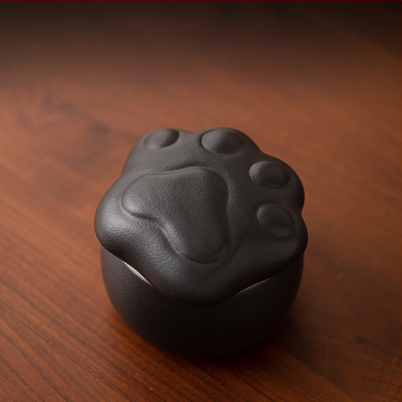 Loominguline armas lemmikloomade teekann, kassilõbus kivinõude teeladu, niiskuskindel keraamiline väike suletud hoiukann, mini teekann