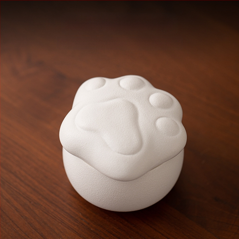 Loominguline armas lemmikloomade teekann, kassilõbus kivinõude teeladu, niiskuskindel keraamiline väike suletud hoiukann, mini teekann