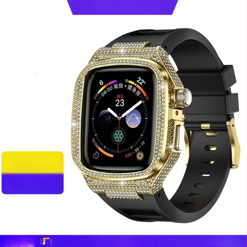 Apple Watch 10. generációs fémtok, szilikon Richard integrált módosított védőtok, all-inclusive sportcsuklópánt