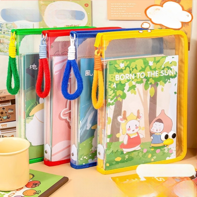 Dopamiini failikott A4 lukuga läbipaistev õpilasraamatute kandekott plush kaasaskantav hoiukott