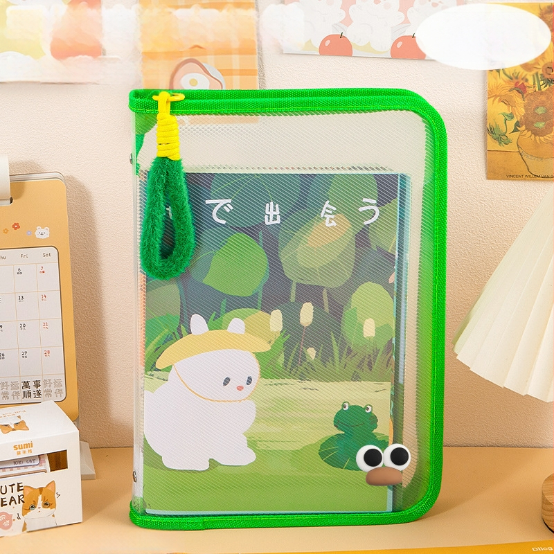 Dopamiini failikott A4 lukuga läbipaistev õpilasraamatute kandekott plush kaasaskantav hoiukott