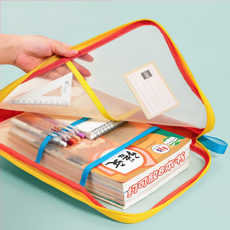 Huajie A4 failikott läbipaistev failikott suure avaga õppematerjalide kott õpilasele raamatukott õppeainete klassifitseerimise kott