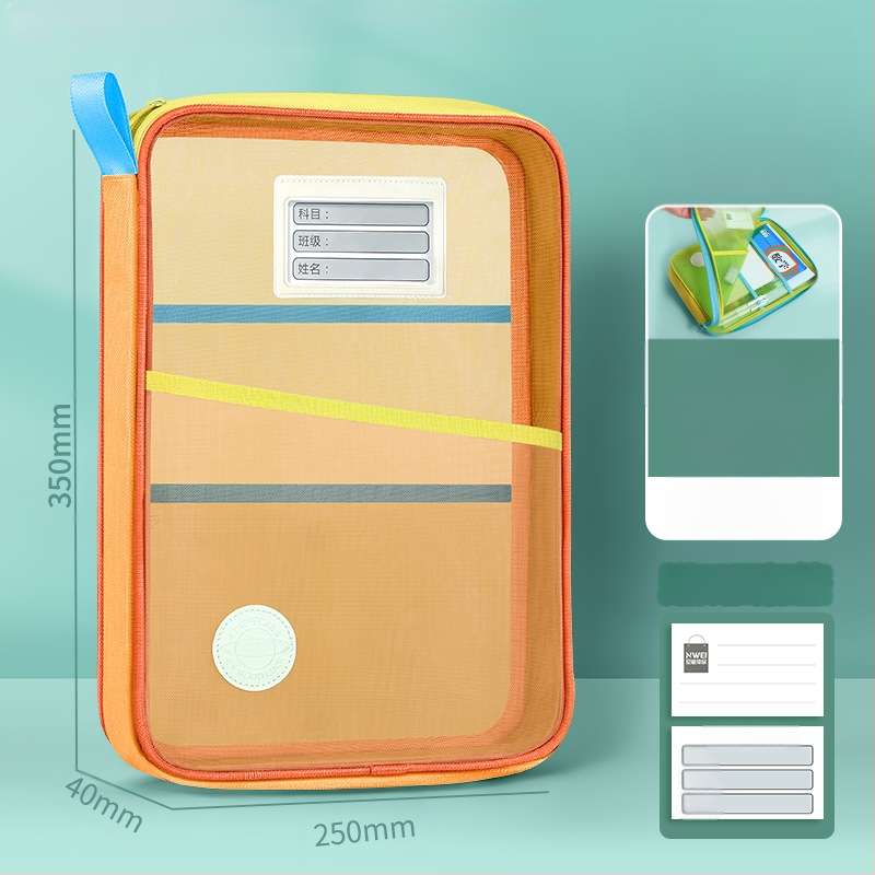 Huajie A4 failikott läbipaistev failikott suure avaga õppematerjalide kott õpilasele raamatukott õppeainete klassifitseerimise kott