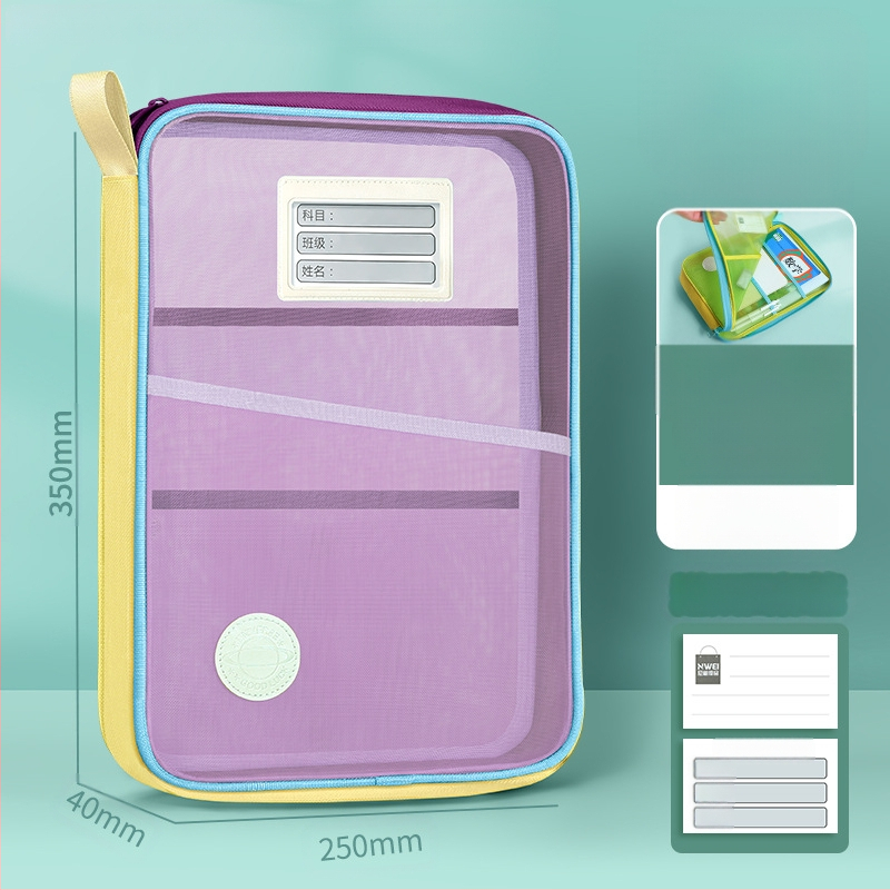 Huajie A4 failikott läbipaistev failikott suure avaga õppematerjalide kott õpilasele raamatukott õppeainete klassifitseerimise kott