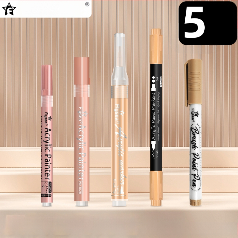 Tarpvalstybinis odos spalvos akrilinis kostiumas 12 nagų grafiti odos dažytas minkšta galvute „pasidaryk pats“ stiklinis dvigalvis žymeklis