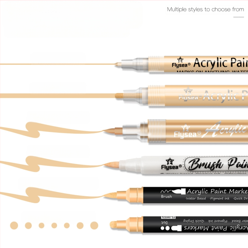 Tarpvalstybinis odos spalvos akrilinis kostiumas 12 nagų grafiti odos dažytas minkšta galvute „pasidaryk pats“ stiklinis dvigalvis žymeklis