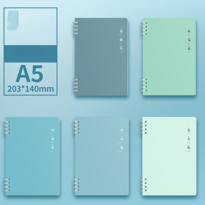 „Morandi“ spalvotas spiralinis užrašų knygelė B5 formatu, sustorintas spiralinis horizontalių linijų užrašų knygelė, vertingas studentų užrašų knygelė