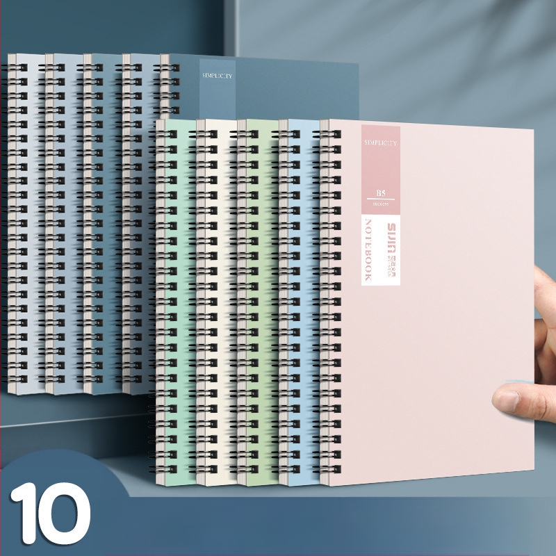 Vienkārša spirāles piezīmju grāmatiņa vairumtirdzniecībai A5 studentu piezīmju grāmatiņa B5 sabiezināta piezīmju blociņa horizontālas līnijas iekšējās lapas dienasgrāmata