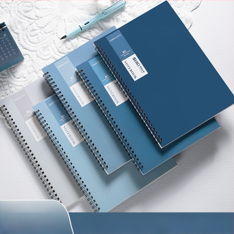 Vienkārša spirāles piezīmju grāmatiņa vairumtirdzniecībai A5 studentu piezīmju grāmatiņa B5 sabiezināta piezīmju blociņa horizontālas līnijas iekšējās lapas dienasgrāmata