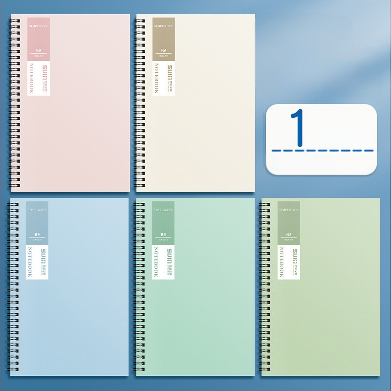 Vienkārša spirāles piezīmju grāmatiņa vairumtirdzniecībai A5 studentu piezīmju grāmatiņa B5 sabiezināta piezīmju blociņa horizontālas līnijas iekšējās lapas dienasgrāmata