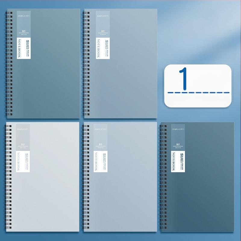 Vienkārša spirāles piezīmju grāmatiņa vairumtirdzniecībai A5 studentu piezīmju grāmatiņa B5 sabiezināta piezīmju blociņa horizontālas līnijas iekšējās lapas dienasgrāmata