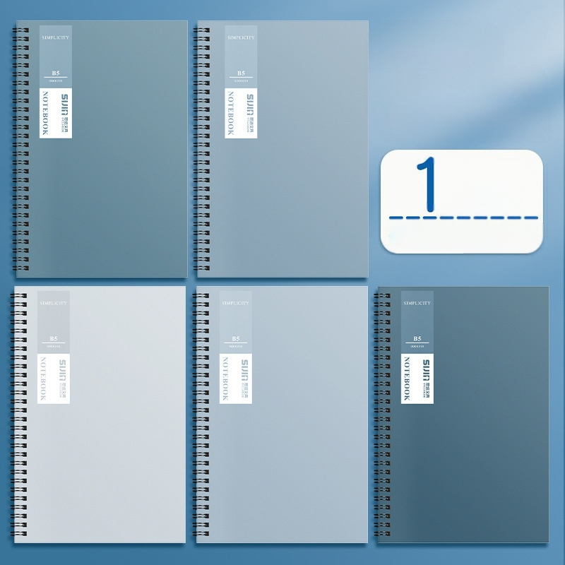 Vienkārša spirāles piezīmju grāmatiņa vairumtirdzniecībai A5 studentu piezīmju grāmatiņa B5 sabiezināta piezīmju blociņa horizontālas līnijas iekšējās lapas dienasgrāmata