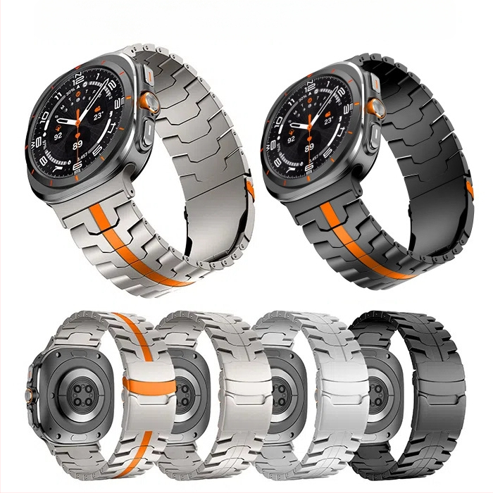 Samsung Watch7 Ultra titánötvözetből készült, 47 mm-es, Vasember fém, titánacél óraszíjjal kompatibilis.