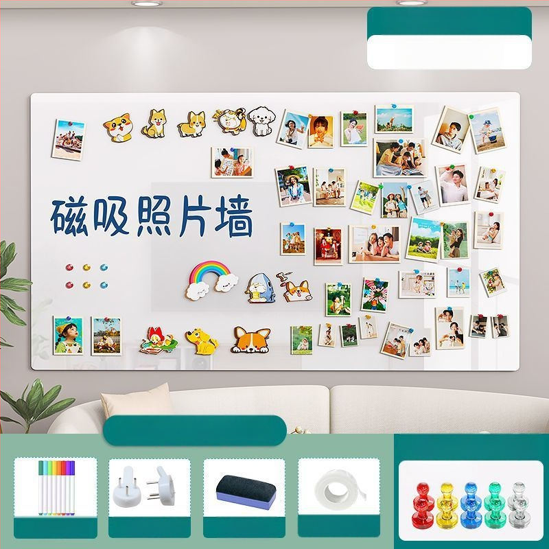 Nuotraukų sienos fono lenta Buitinė magnetinė šaldytuvo magnetinė vitrina be perforatorių Pakabinama dekoratyvinė pranešimų lenta Juoda lentos sienos lipdukas