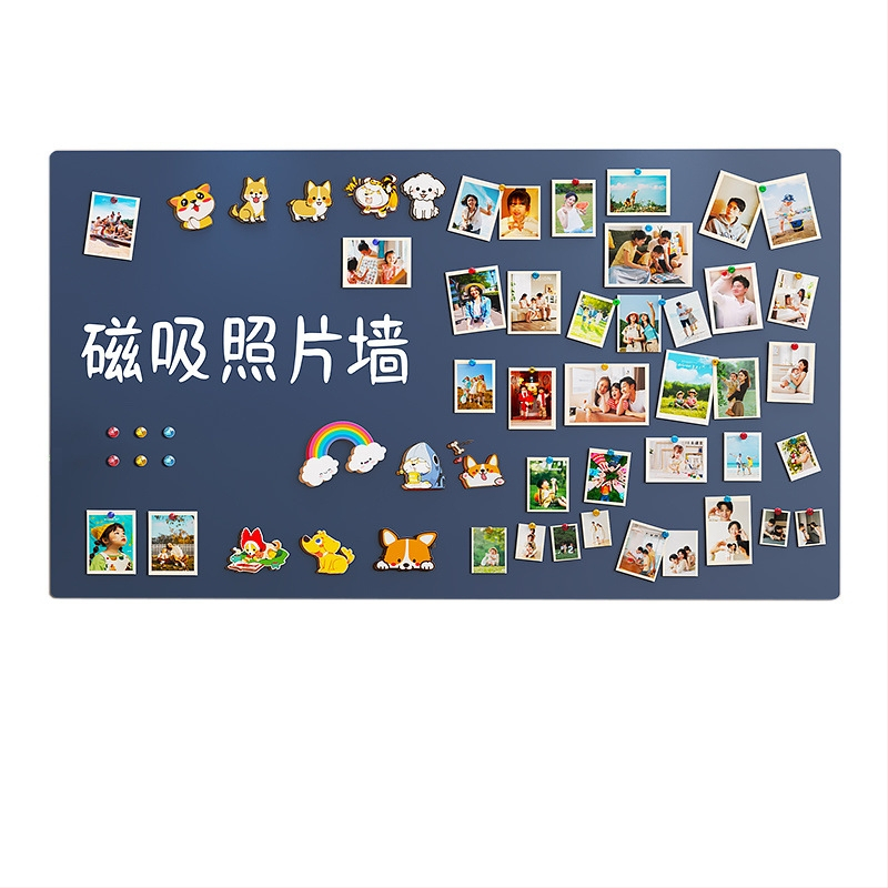 Nuotraukų sienos fono lenta Buitinė magnetinė šaldytuvo magnetinė vitrina be perforatorių Pakabinama dekoratyvinė pranešimų lenta Juoda lentos sienos lipdukas