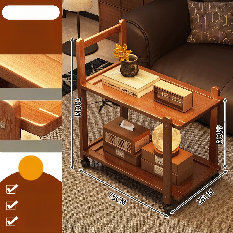 Keskaegses stiilis diivani kõrvallaud, teetuba, teisaldatav käru, elutuba, kodu, väike korter, kohvilaud 2025. aasta uus kuum stiil