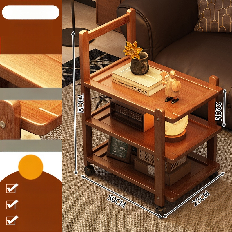 Keskaegses stiilis diivani kõrvallaud, teetuba, teisaldatav käru, elutuba, kodu, väike korter, kohvilaud 2025. aasta uus kuum stiil