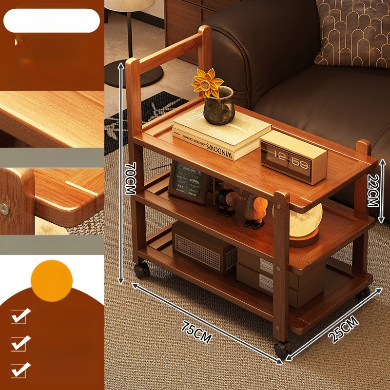 Keskaegses stiilis diivani kõrvallaud, teetuba, teisaldatav käru, elutuba, kodu, väike korter, kohvilaud 2025. aasta uus kuum stiil