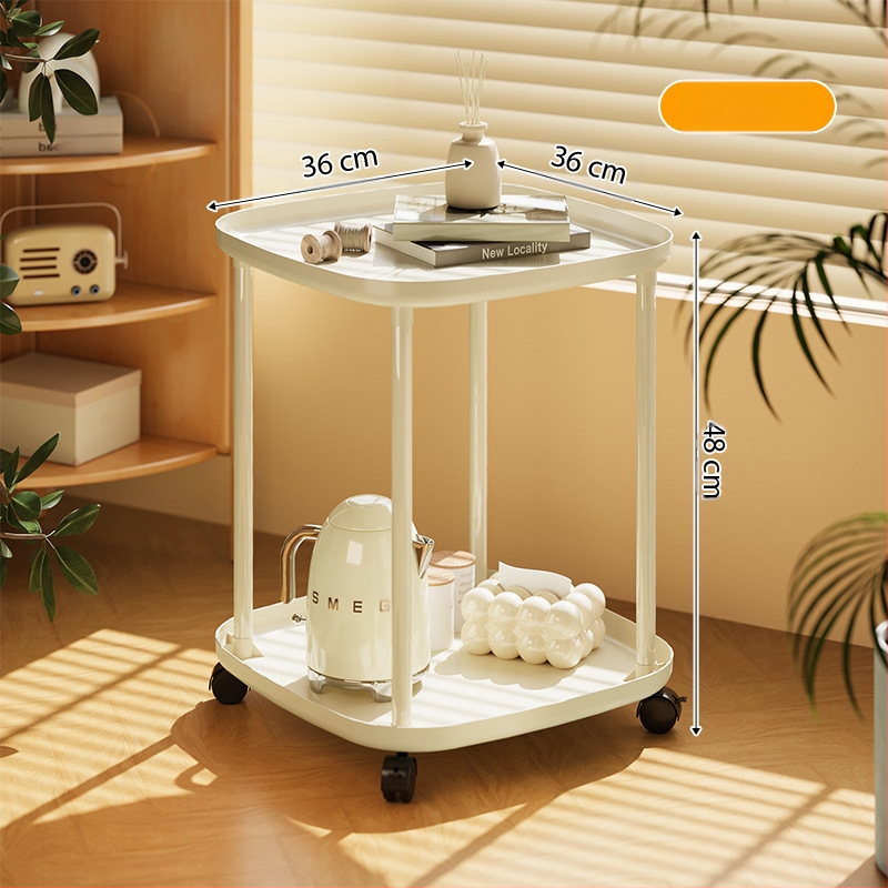 Tehase otsene hulgimüük külglaua hoiuriiul kreemjas tuulega väike kohvilaud kodune loominguline diivan külglaud ratastega mobiilne voodi