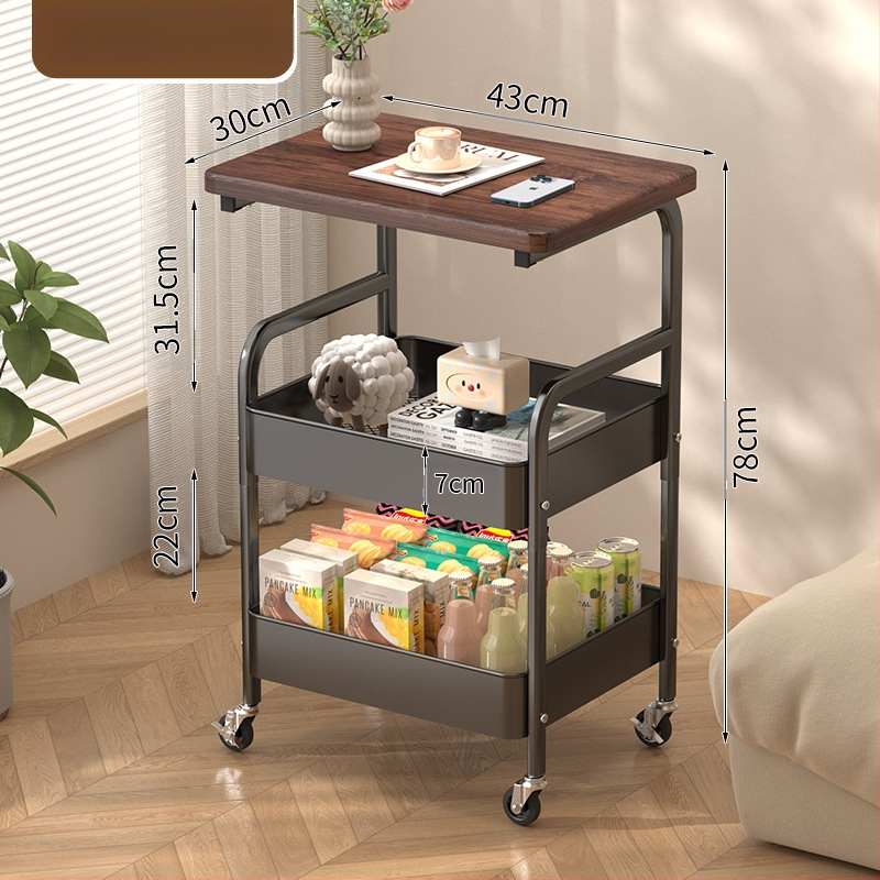 Keskaegses stiilis käru suupisteriiul retro elutoa mobiilne kohvilaud külgkapp diivan külglaud väike laud hoiustamine